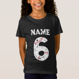 Name und Nummer 6 Baseball, Baseball-Team T-Shirt
