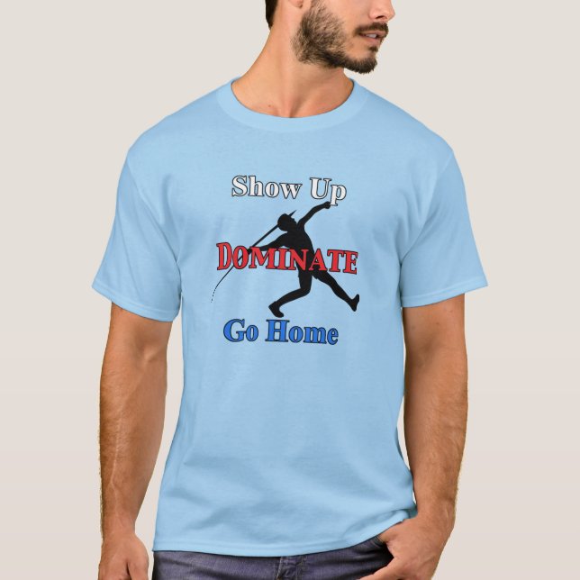 Name und Nummer auf der Rückseite Schwerer Javelin T-Shirt (Vorderseite)