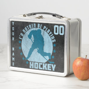 Name und Nummer der benutzerdefinierten Eishockey- Metall Brotdose