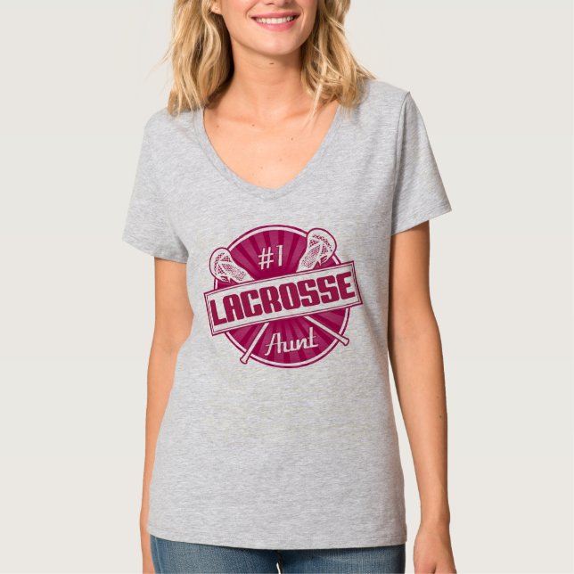 Name und Nummer der Lacrosse Tante Zurück T - Shir T-Shirt (Vorderseite)