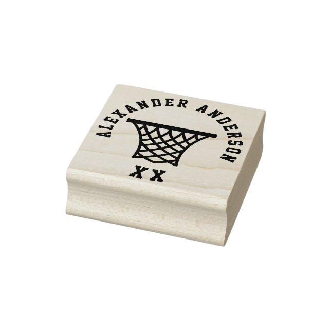 Name und Nummer des Basketball-Netzes des Kindes Gummistempel (Stempel)