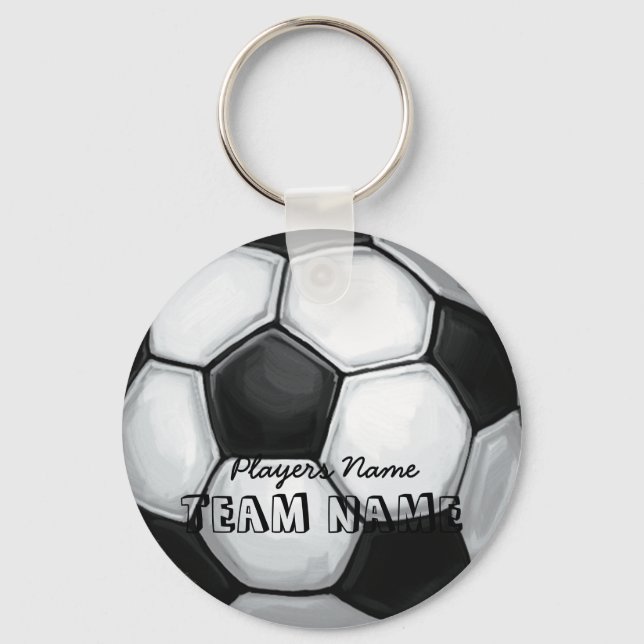 Name und Nummer des Fußballballs Schlüsselanhänger (Vorderseite)