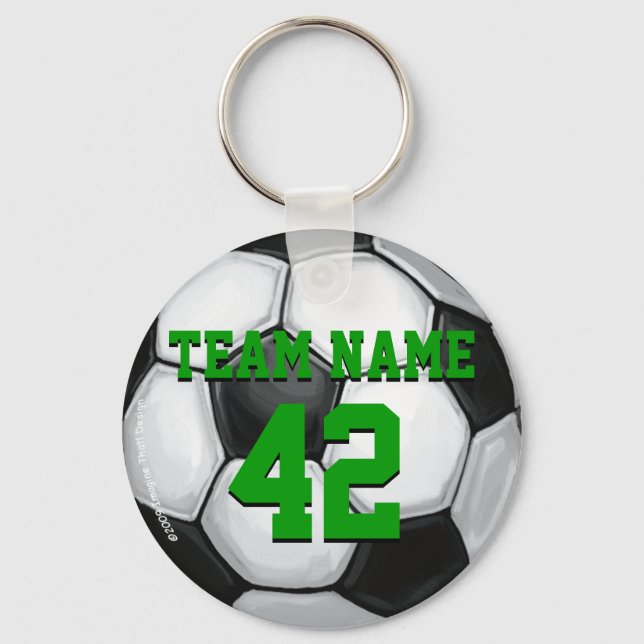 Name und Nummer des Fußballballs Schlüsselanhänger (Vorderseite)