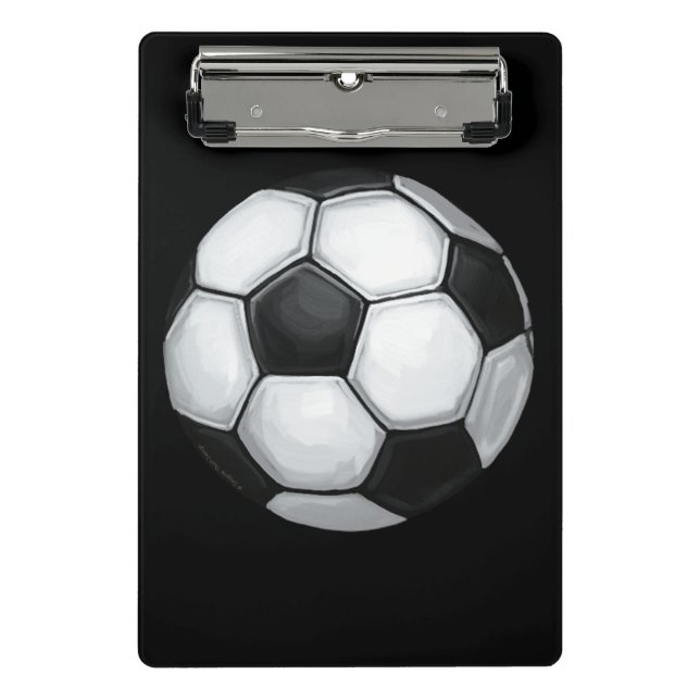 Name und Nummer des Fußballballspielers Mini Klemmbrett (Vorderseite)