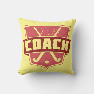 Name und Nummer des Hockey-Coaches Kissen