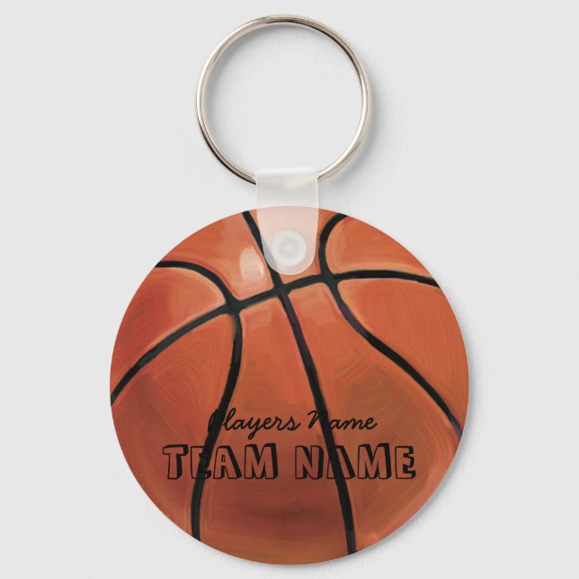 Name und Nummer des Teams Basketball Schlüsselanhänger (Vorderseite)