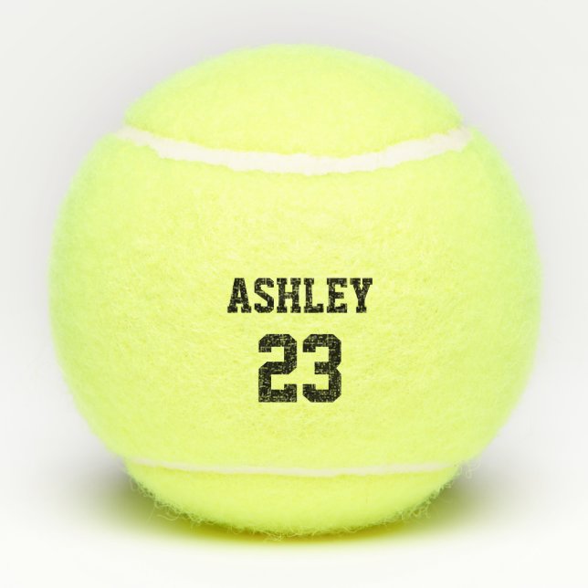 Name und Nummer von Sports Jersey Personalisiert Tennisbälle (Rückseite)