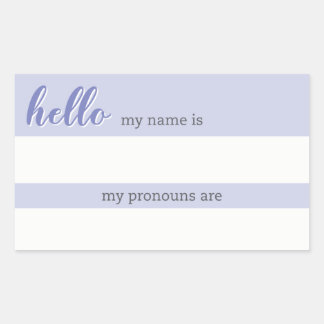 Name und Pronoun Tag - Lilac Rechteckiger Aufkleber