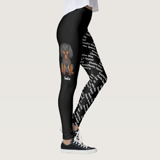 Name und Rasse von Black & Tan Cavalier Hund & Hun Leggings (Rechts)