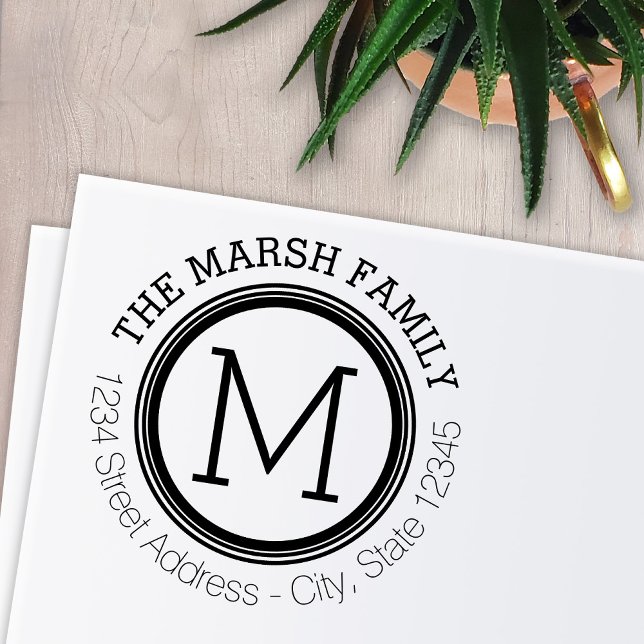 Name und Rücksendeadresse der Einfache Ring-Monogr Permastempel (Von Creator hochgeladen)