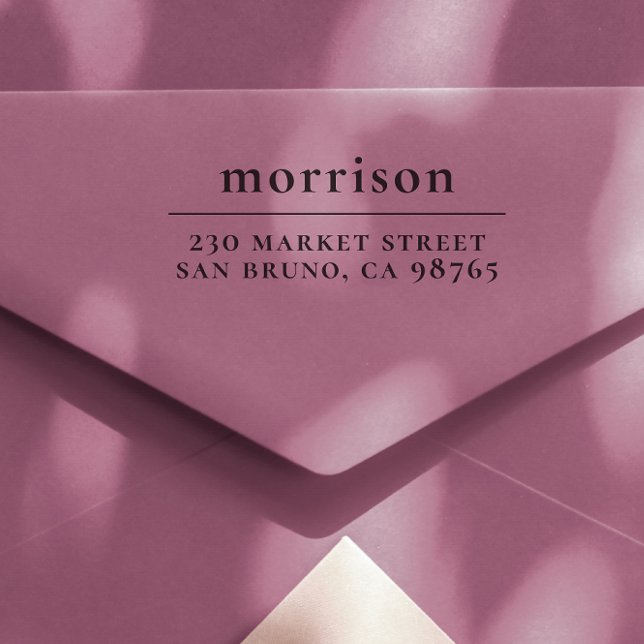 Name und Rücksendeadresse der Familie mit Fettabsa Permastempel (Rubber Stamp Mock-up)