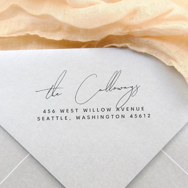 Name und Rücksendeadresse der Skriptbehandlung Gummistempel (Rubber Stamp Mock-up)