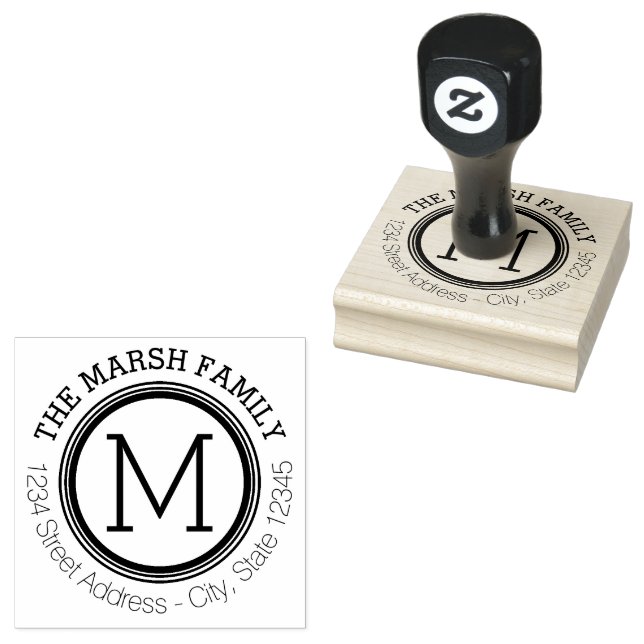 Name und Rücksendeadresse des Monogrammrings Gummistempel (Stempel)