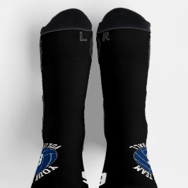 Name und Spielernummer des Blue Volleyball Teams Socken
