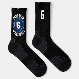 Name und Spielernummer des Blue Volleyball Teams Socken