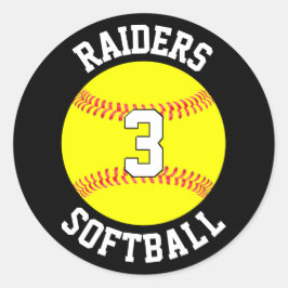 Name und Spielernummer des Softball-Teams Personal Runder Aufkleber