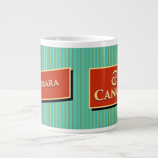 Name und Sternzeichen Barbara und Krebs Jumbo-Tasse (Vorderseite)