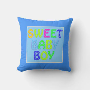 Name und Text auf der Rückseite des Sweet Baby Boy Kissen