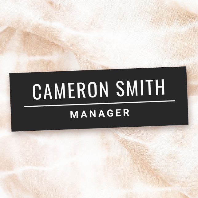 Name und Titel modern schwarz Namensschild (Von Creator hochgeladen)