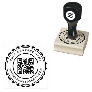 Name und URL des Unternehmens - QR-Code Gummistempel