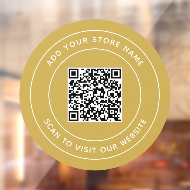 Name und Website QR-Code hinzufügen Benutzerdefini Fensteraufkleber (Blatt 2)