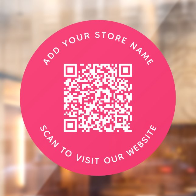 Name und Website QR-Code hinzufügen Benutzerdefini Fensteraufkleber (Blatt 2)