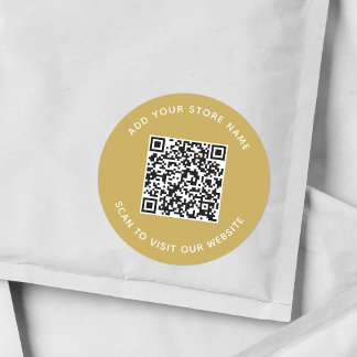 Name und Website QR-Code hinzufügen Benutzerdefini Runder Aufkleber