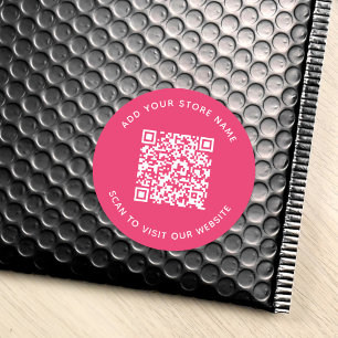 Name und Website QR-Code hinzufügen Benutzerdefini Runder Aufkleber
