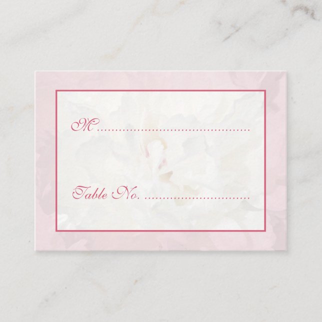 Name und Zahlenkarten der Hochzeitstabelle Platzkarte (Vorderseite)