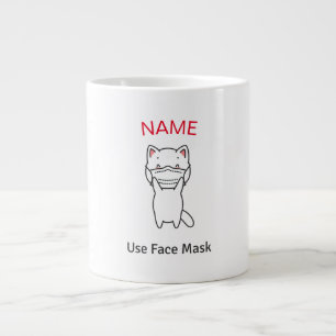 NAME VERWENDET FACE MASK CAT MIT MASK-TASSE Jumbo-Tasse