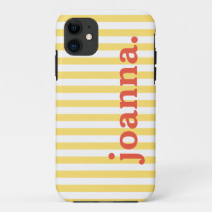Name/Vintag klassische gelbe und weiße Streifen Case-Mate iPhone Hülle