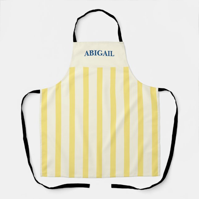 Name Vintage Yellow Stripes Schürze (Vorderseite)