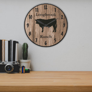 Name von Farm Ranch oder Stall 10 Benutzerdefinier Große Wanduhr