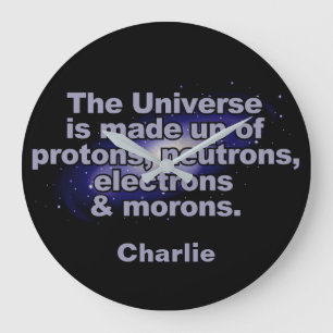 Name-Wanduhr "des Universums" Große Wanduhr