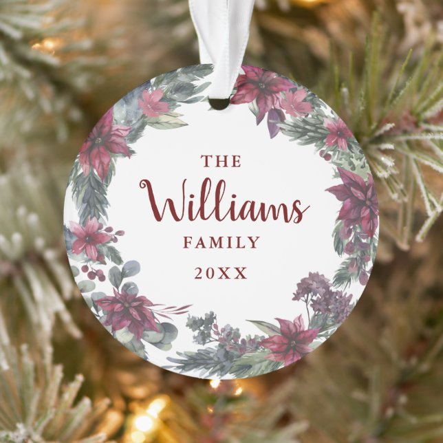Name Weihnachten Blumenurlaub Foto Ornament (Baum)