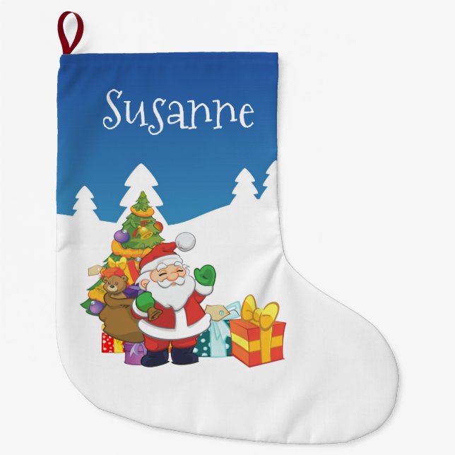 Name-Weihnachten Sankt Großer Weihnachtsstrumpf (Vorderseite)
