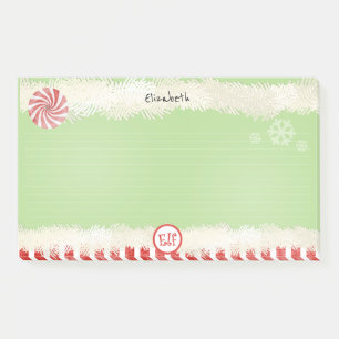 Name:  Weihnachtself Grüner Urlaub Peppermint Spaß Post-it Klebezettel