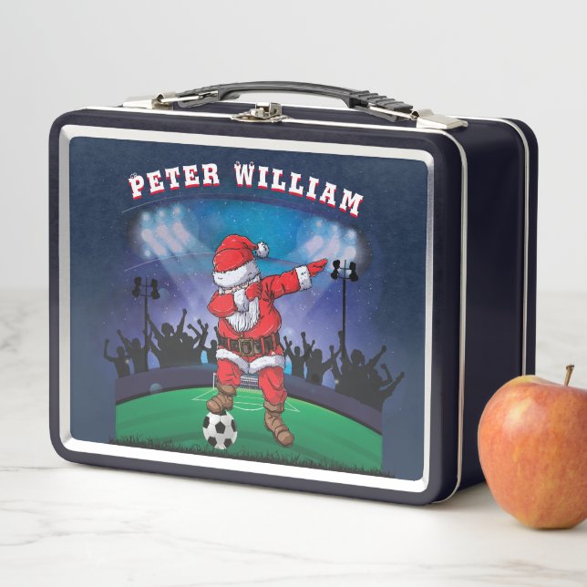 Name Weihnachtssoccer anpassen Metall Brotdose (Beispiel)