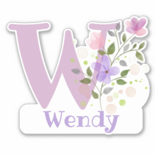 Name Wendy mit dem Letter W Sticker Cut-Out