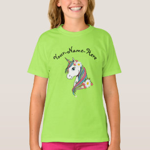 Name White Daisies Rosa Blume einhorn hinzufügen T-Shirt