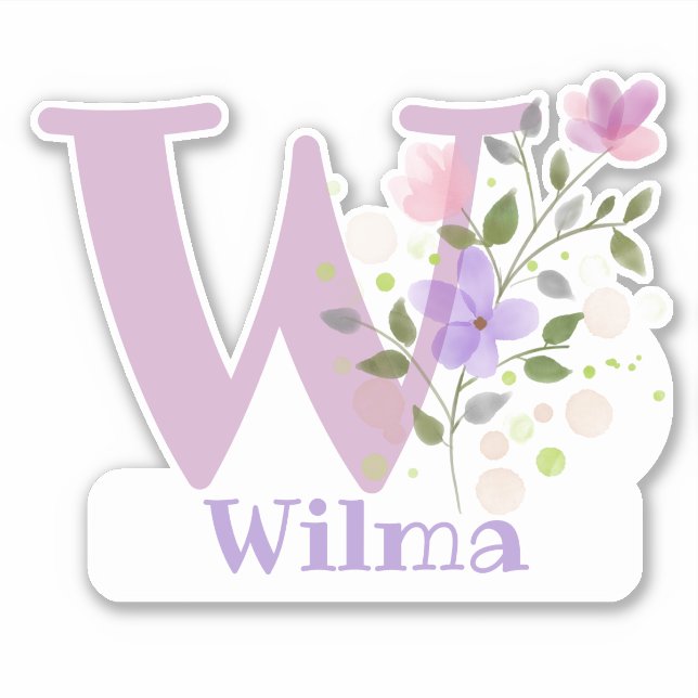 Name Wilma mit dem Letter W Sticker Cut-Out (Vorderseite)