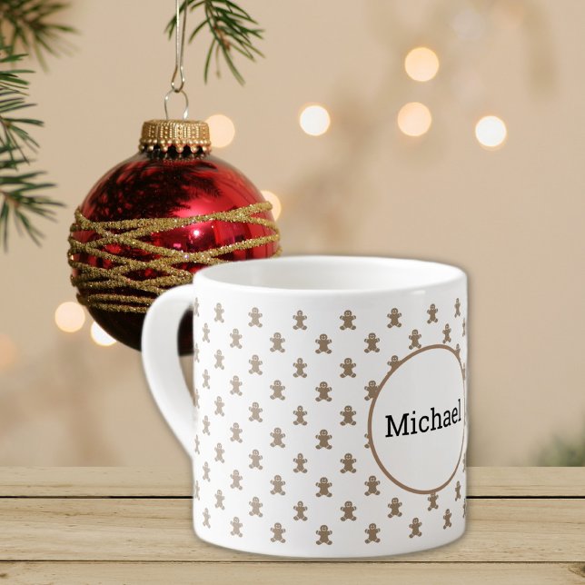 Name, Winter Holidays Gingerbread Mann 6oz Espressotasse (Von Creator hochgeladen)