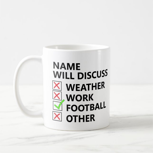 Name wird besprechen - Fußball oder Sport usw. Kaffeetasse (Links)