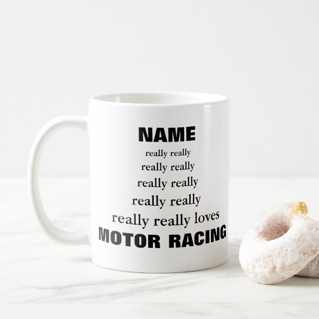 Name wirklich Lieben Thema Motorsport Kaffeetasse (Mit Donut)