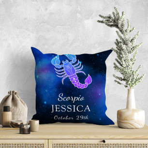 Name with Zodiac sign Scorpio Gift Throw Pillow Kissen