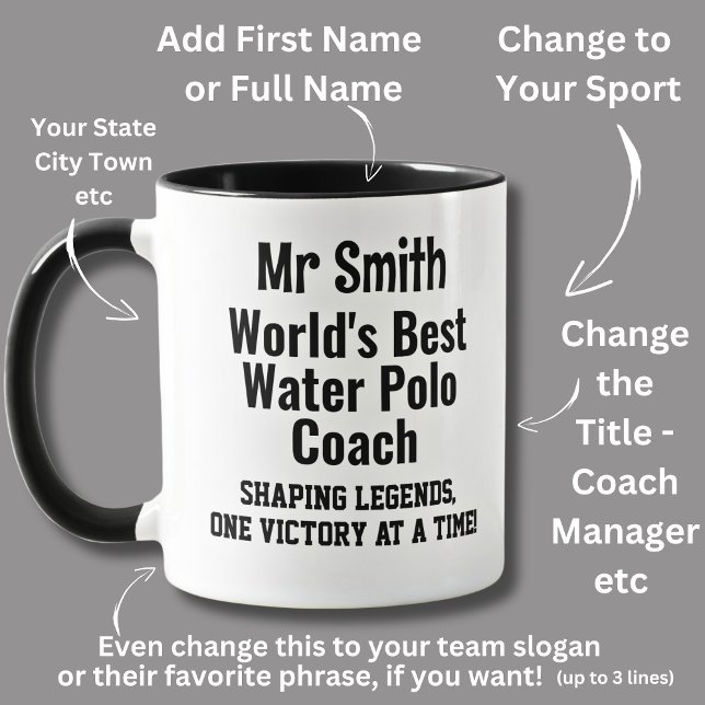 Name, World Best Water Polo Coach Tasse (Von Creator hochgeladen)