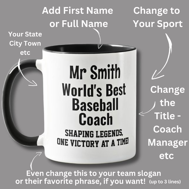 Name, Worlds Best Baseball Coach - Legends Tasse (Von Creator hochgeladen)