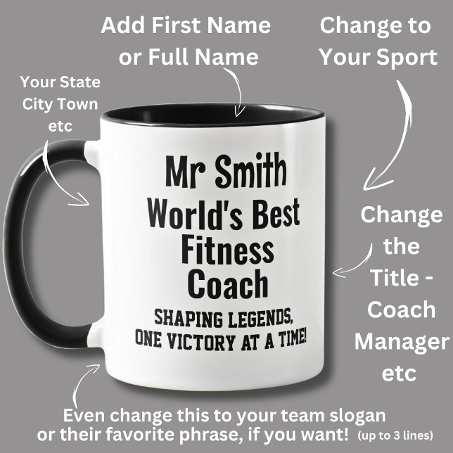Name, Worlds Best Fitness Coach Tasse (Von Creator hochgeladen)