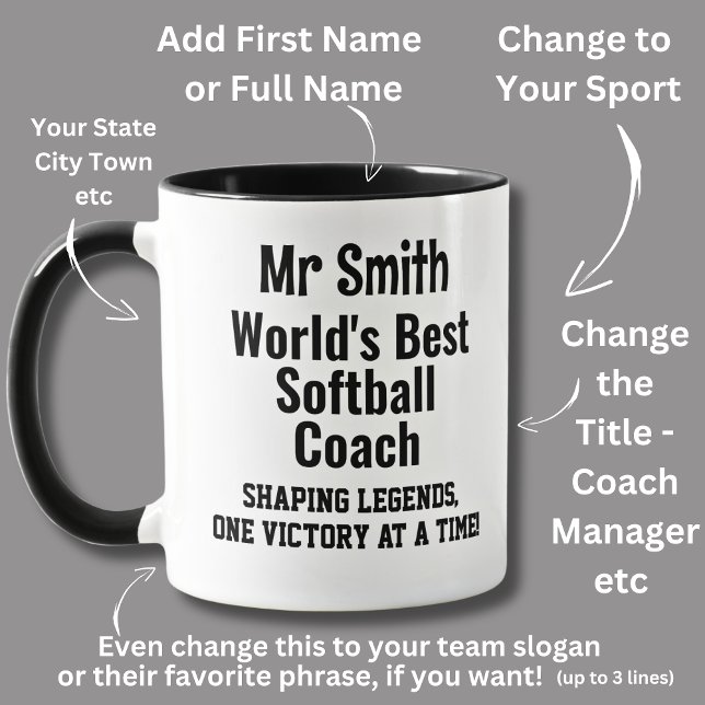 Name, Worlds Best Softball Coach - Legends Tasse (Von Creator hochgeladen)