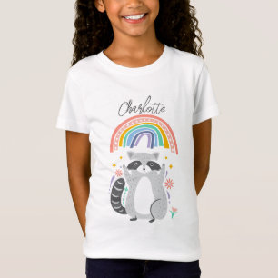 Name zu Racoon und Regenbogen hinzufügen , Raccon  T-Shirt